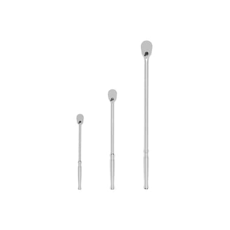 Tekton 1/4, 3/8, 1/2 Inch Drive Long Ratchet Set, 3-Piece (9, 12, 18 in.) SRH99003